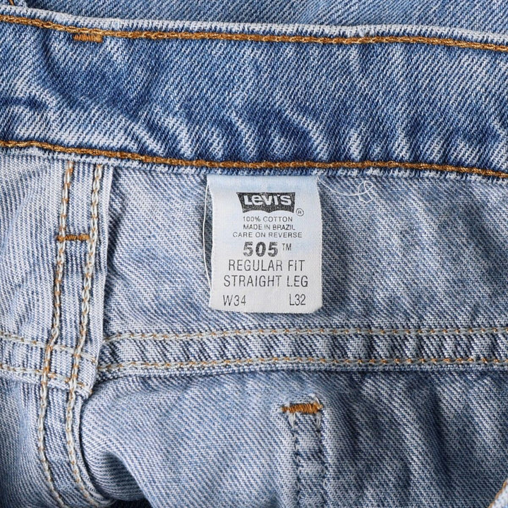 1990'S Levi's 505 Regular Fit Straight Leg Orange Tab Tapered Denim Pants, Men's Size W33 (approx.) cotton blue type Vintage Second Hand