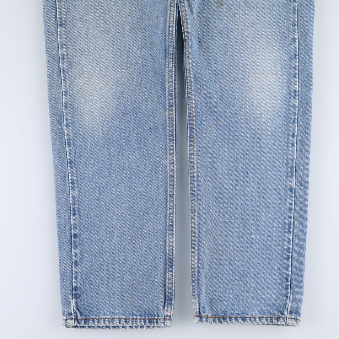 1990'S Levi's 505 Regular Fit Straight Leg Orange Tab Tapered Denim Pants, Men's Size W33 (approx.) cotton blue type Vintage Second Hand