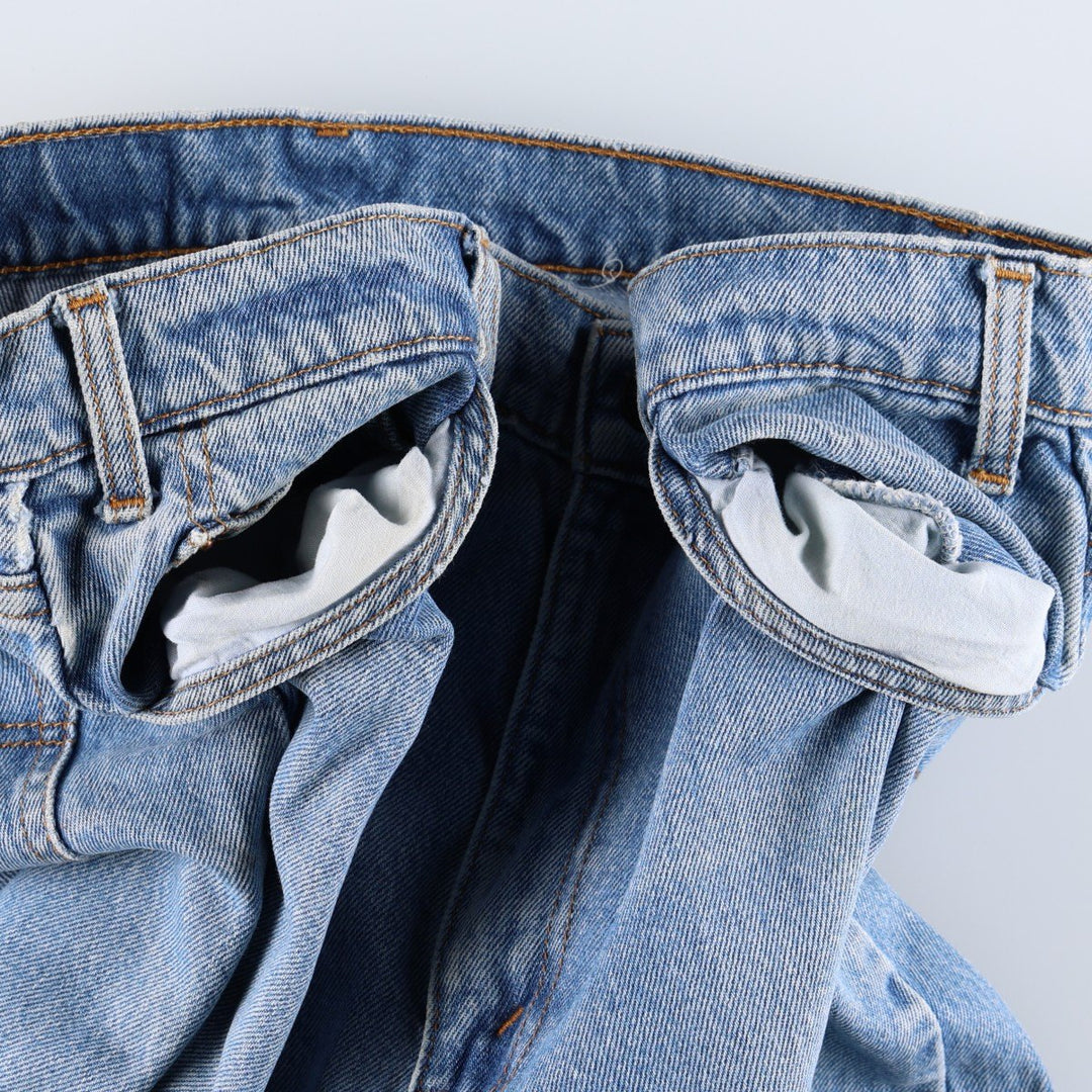 1990'S Levi's 505 Regular Fit Straight Leg Orange Tab Tapered Denim Pants, Men's Size W33 (approx.) cotton blue type Vintage Second Hand