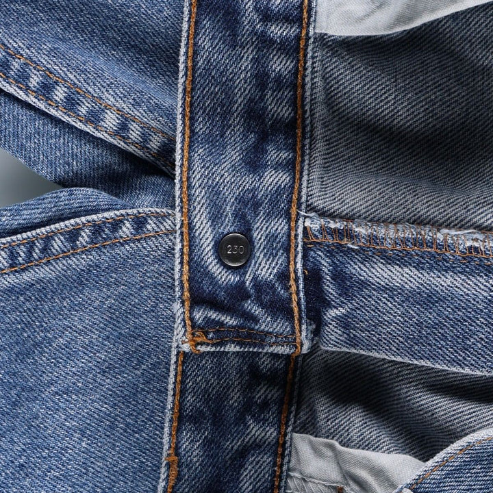 00'S Levi's 505 REGULAR FIT STRAIGHT LEG tapered denim pants for men, size w35 cotton blue type Vintage Second Hand