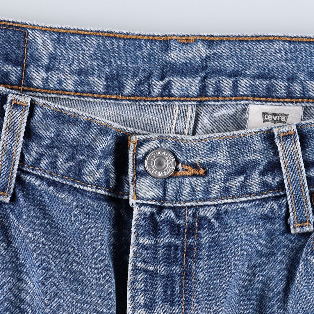 00'S Levi's 505 REGULAR FIT STRAIGHT LEG tapered denim pants for men, size w35 cotton blue type Vintage Second Hand