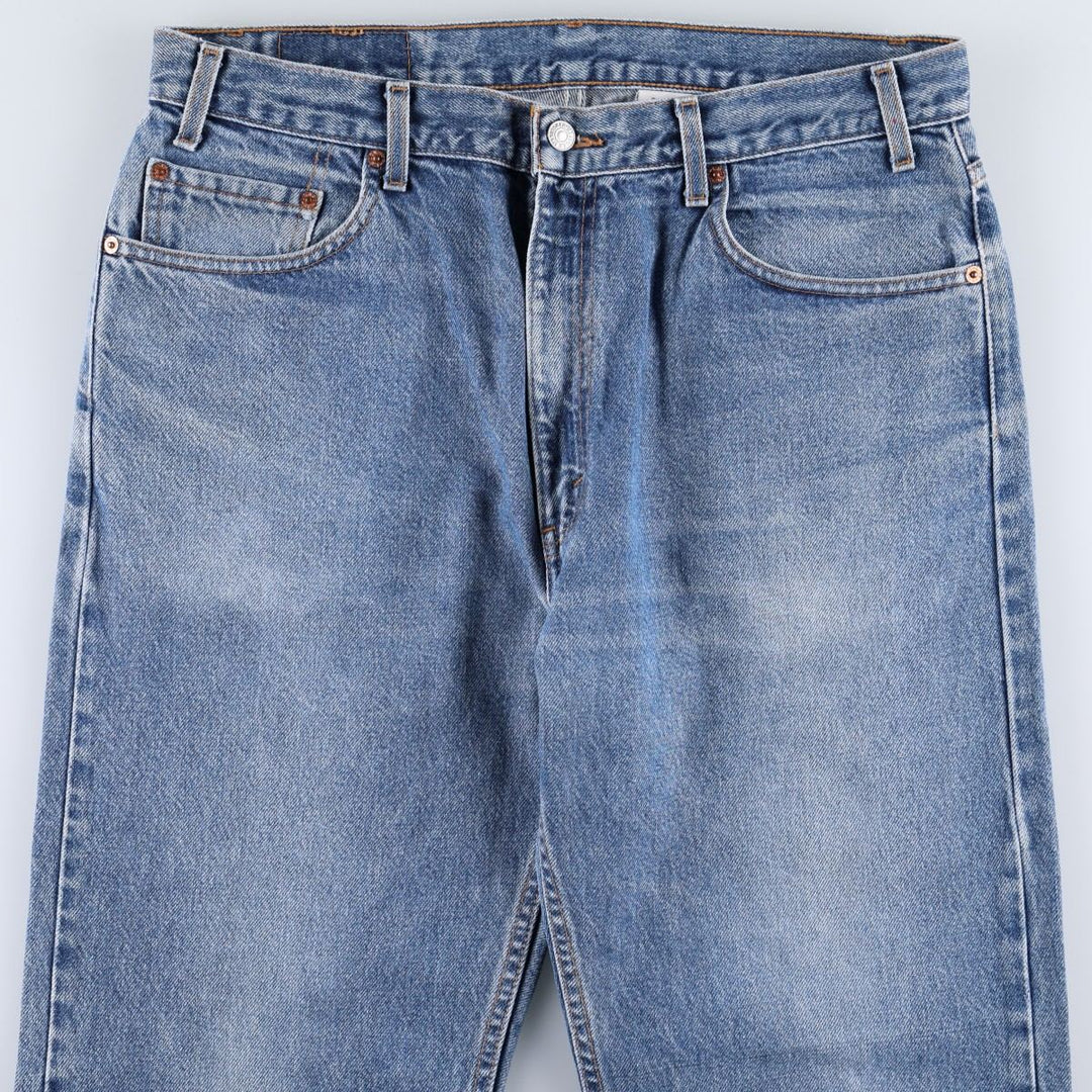 00'S Levi's 505 REGULAR FIT STRAIGHT LEG tapered denim pants for men, size w35 cotton blue type Vintage Second Hand