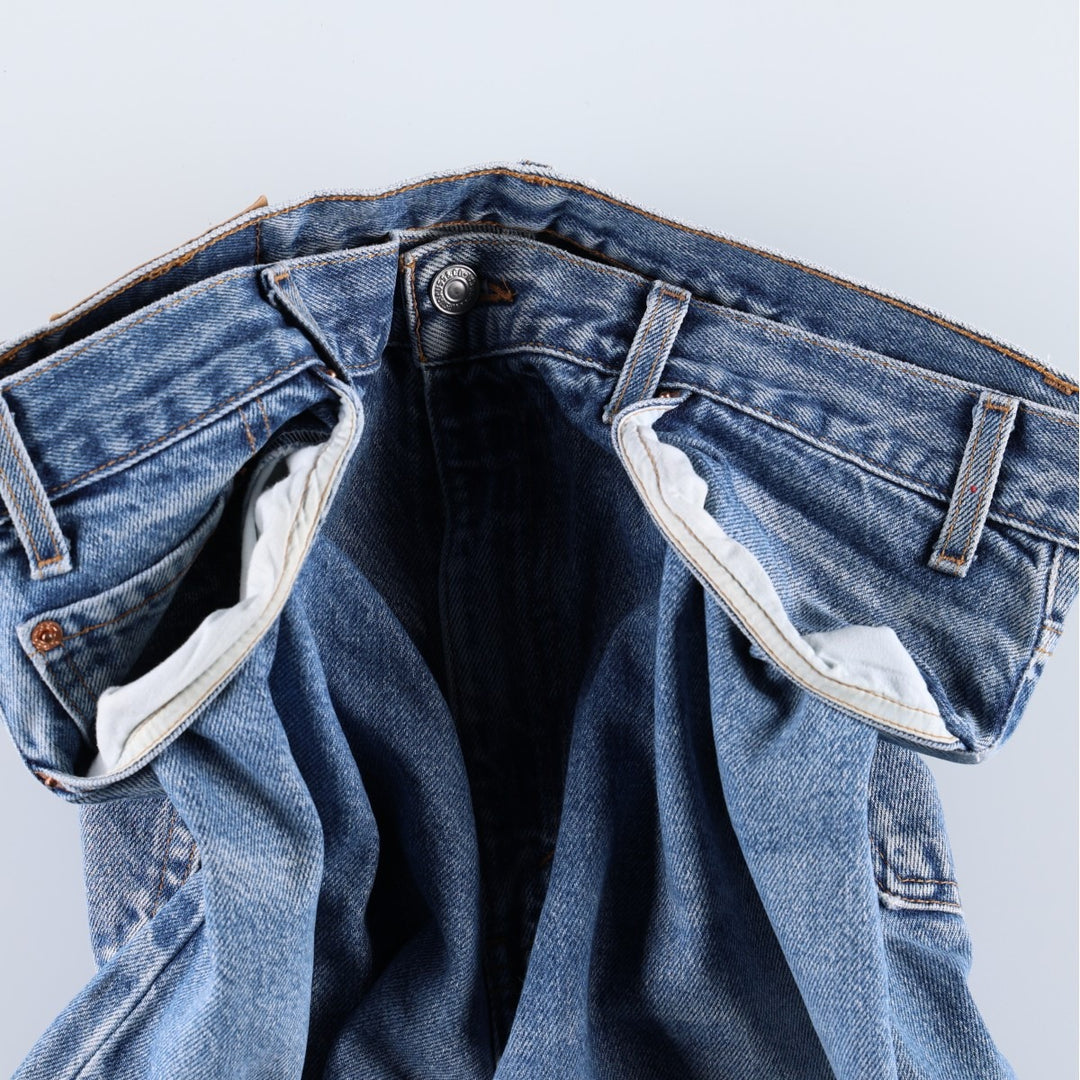 00'S Levi's 505 REGULAR FIT STRAIGHT LEG tapered denim pants for men, size w35 cotton blue type Vintage Second Hand