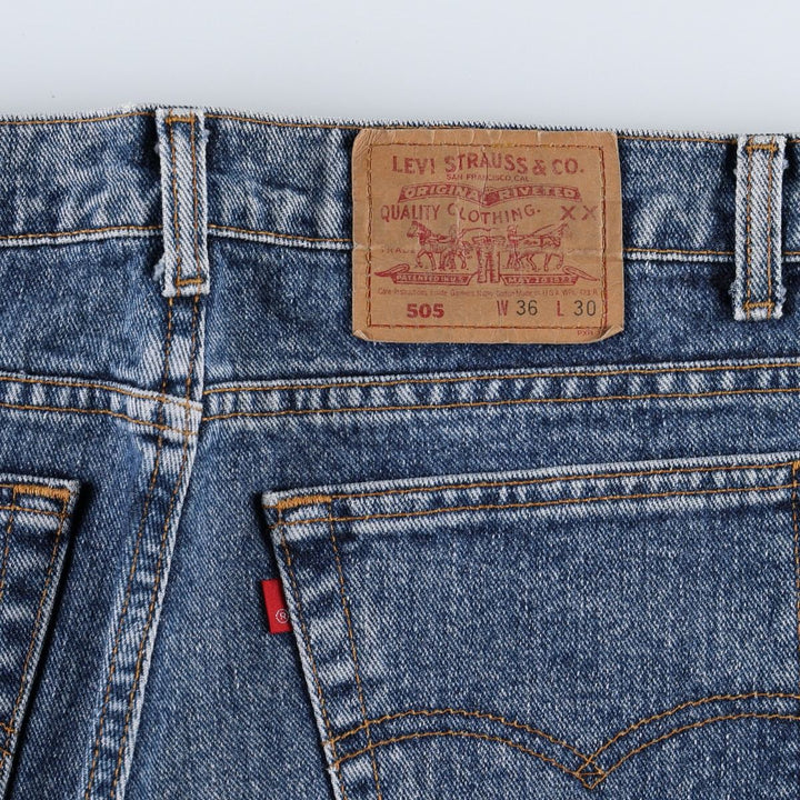 90'S Levi's 505-4891 Tapered Denim Pants, Made in USA, Men's, Size 36, Vintage cotton blue type Vintage Second Hand