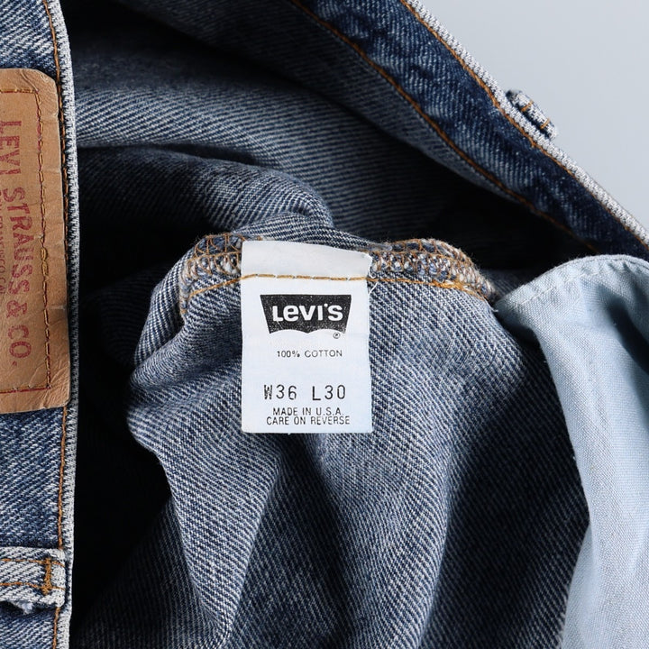 90'S Levi's 505-4891 Tapered Denim Pants, Made in USA, Men's, Size 36, Vintage cotton blue type Vintage Second Hand