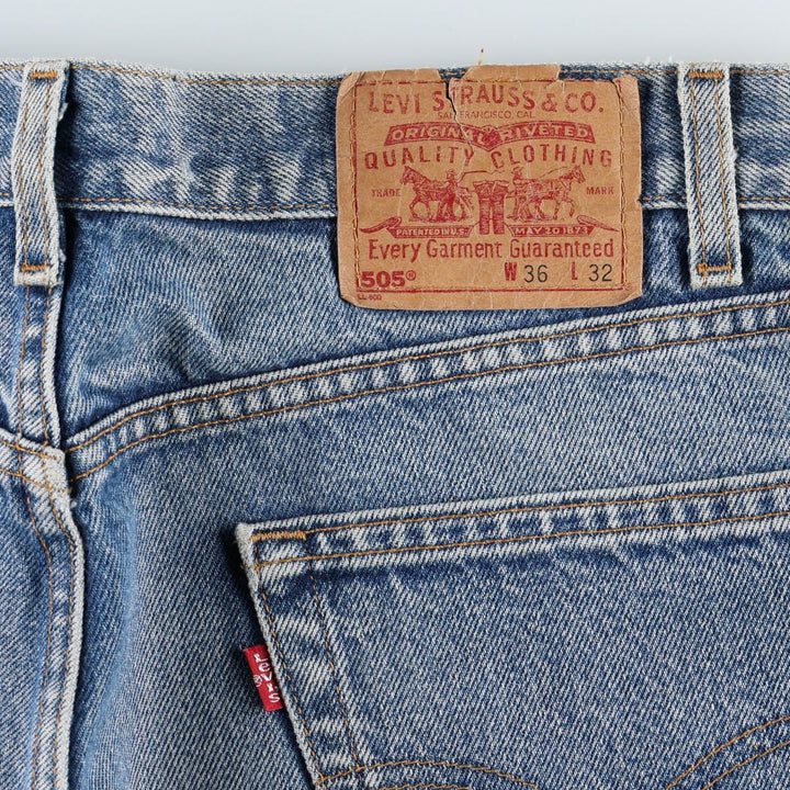 00'S Levi's 505 REGULAR FIT STRAIGHT LEG tapered denim pants made in USA, men's w36 equivalent cotton blue type Vintage Second Hand