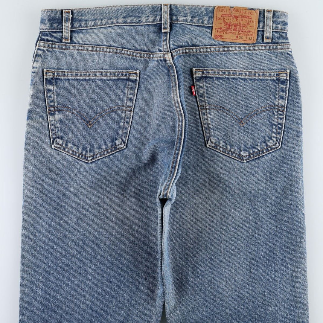 00'S Levi's 505 REGULAR FIT STRAIGHT LEG tapered denim pants made in USA, men's w36 equivalent cotton blue type Vintage Second Hand
