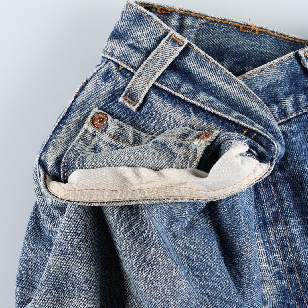 00'S Levi's 505 REGULAR FIT STRAIGHT LEG tapered denim pants made in USA, men's w36 equivalent cotton blue type Vintage Second Hand