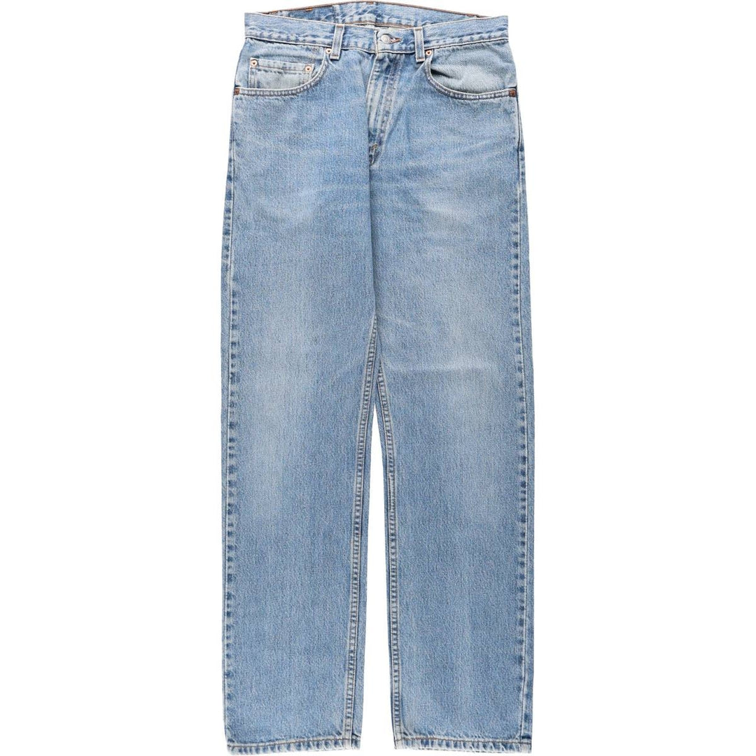 00'S Levi's 505 REGULAR FIT STRAIGHT LEG tapered denim pants made in USA, men's size w32 cotton blue type Vintage Second Hand