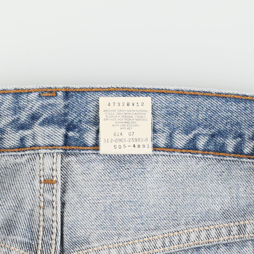 00'S Levi's 505 REGULAR FIT STRAIGHT LEG tapered denim pants made in USA, men's size w32 cotton blue type Vintage Second Hand