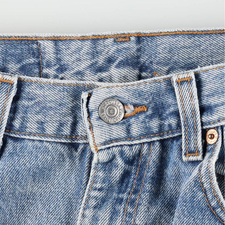 00'S Levi's 505 REGULAR FIT STRAIGHT LEG tapered denim pants made in USA, men's size w32 cotton blue type Vintage Second Hand