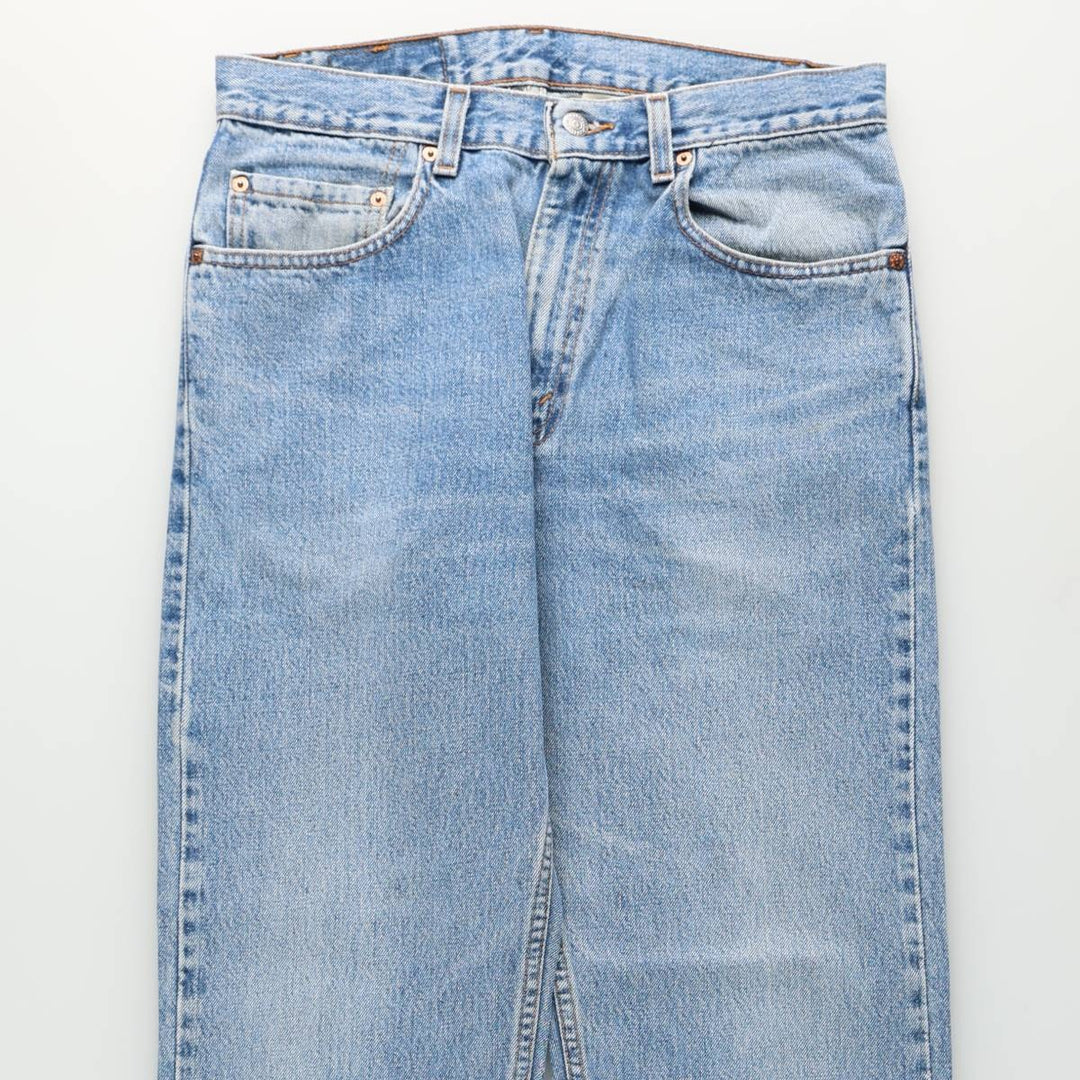 00'S Levi's 505 REGULAR FIT STRAIGHT LEG tapered denim pants made in USA, men's size w32 cotton blue type Vintage Second Hand