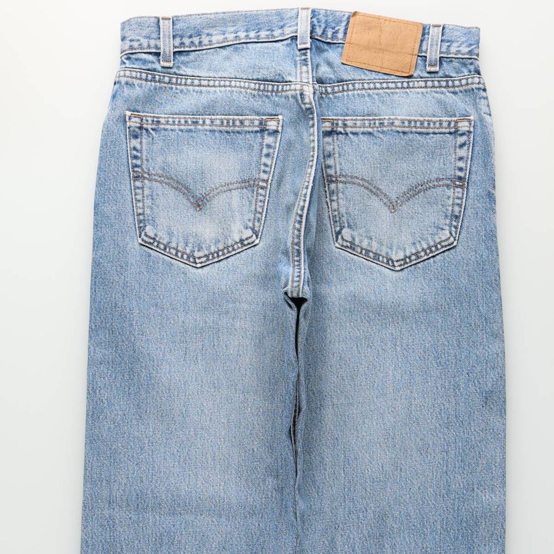 00'S Levi's 505 REGULAR FIT STRAIGHT LEG tapered denim pants made in USA, men's size w32 cotton blue type Vintage Second Hand