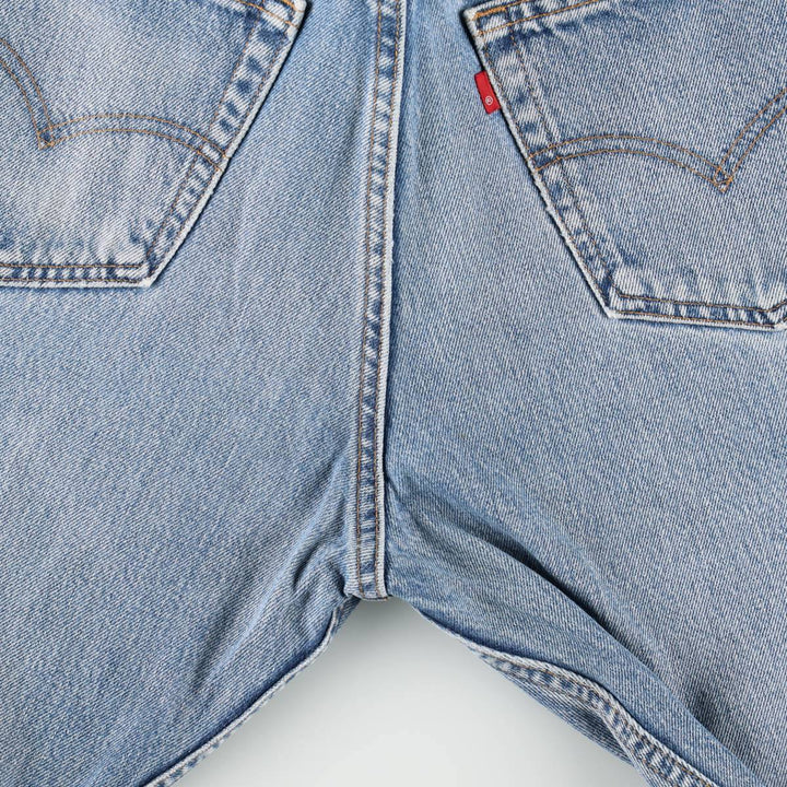 00'S Levi's 505 REGULAR FIT STRAIGHT LEG tapered denim pants made in USA, men's size w32 cotton blue type Vintage Second Hand