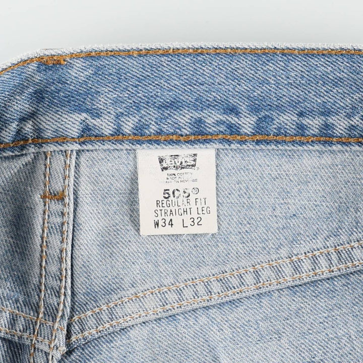 00'S Levi's 505 REGULAR FIT tapered denim pants made in USA, men's size w34 cotton blue type Vintage Second Hand