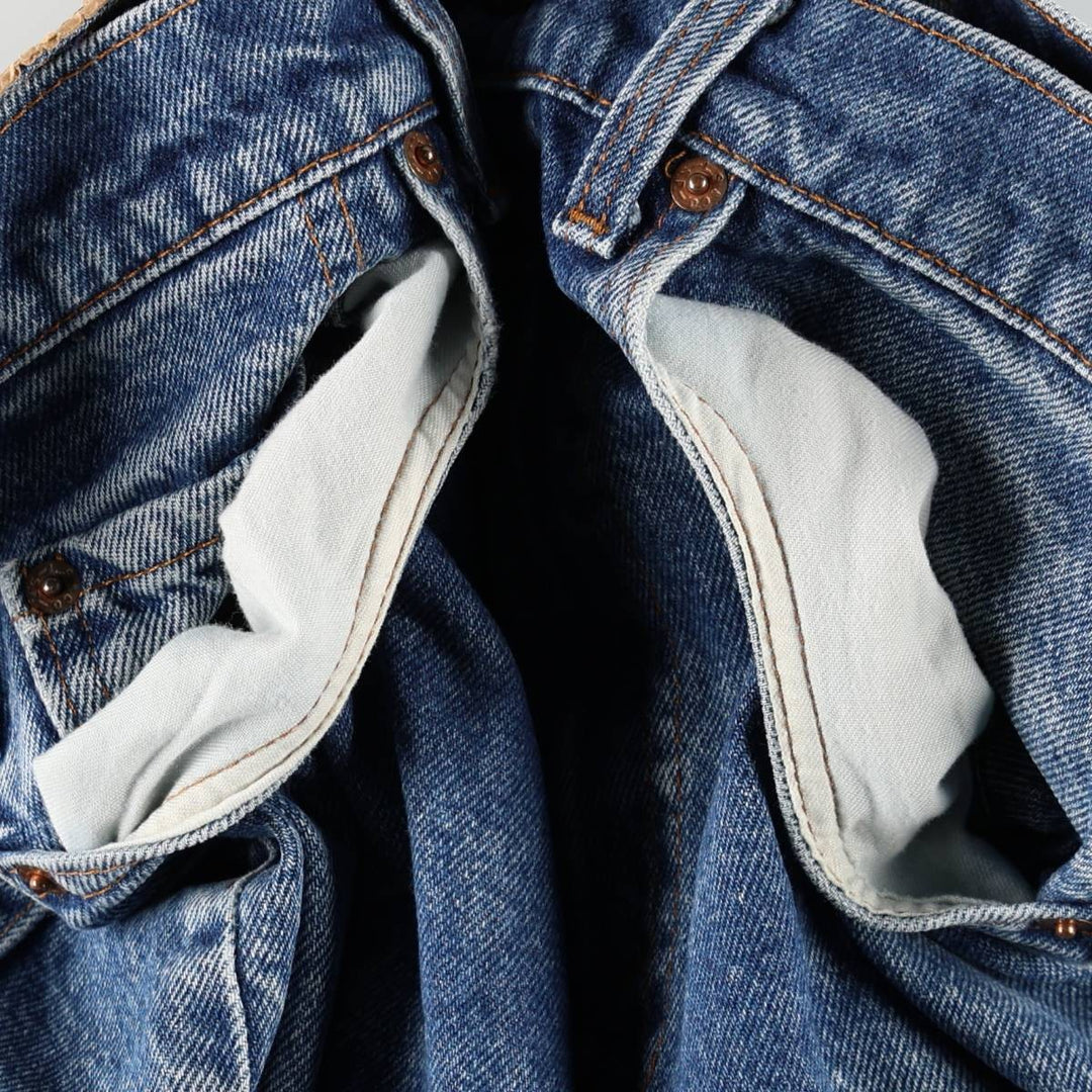 90'S Levi's 505-0216 Tapered Denim Pants, Made in USA, Men's, Size W33, Vintage cotton blue type Vintage Second Hand