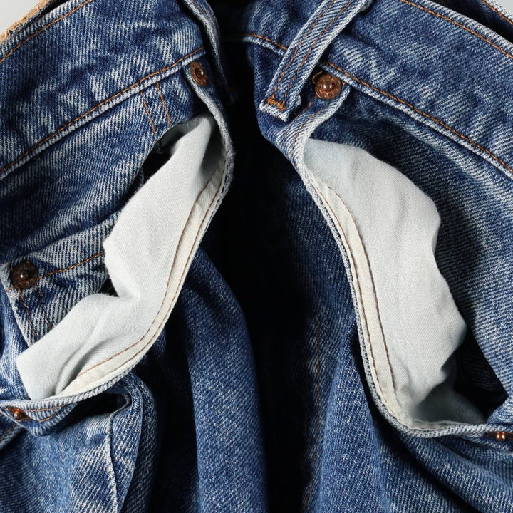 90'S Levi's 505-0216 Tapered Denim Pants, Made in USA, Men's, Size W33, Vintage cotton blue type Vintage Second Hand