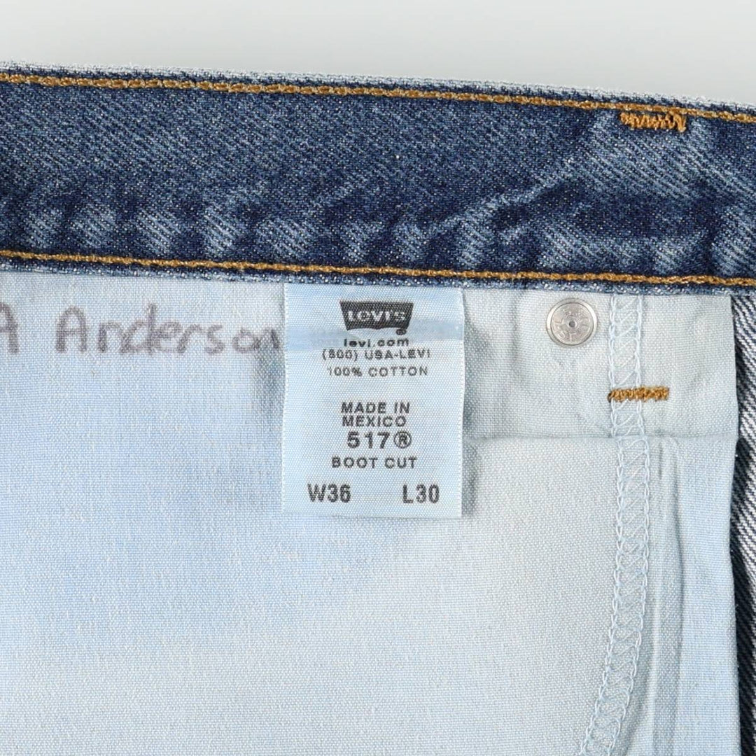 Levi's 517 Boot Cut Denim Pants, Men's, Size 36 cotton blue type Vintage Second Hand