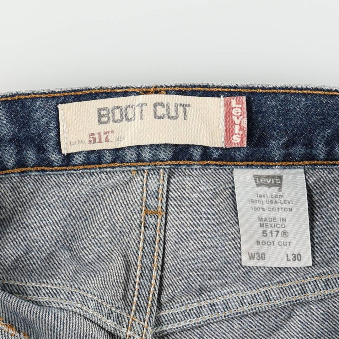 Levi's 517 BOOT CUT Bootcut denim pants for men, size w31 cotton blue type Vintage Second Hand