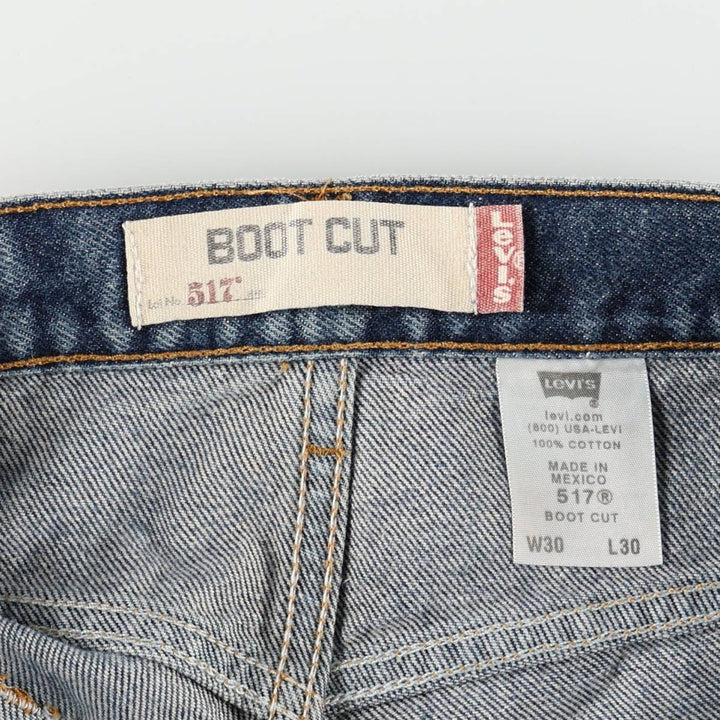Levi's 517 BOOT CUT Bootcut denim pants for men, size w31 cotton blue type Vintage Second Hand