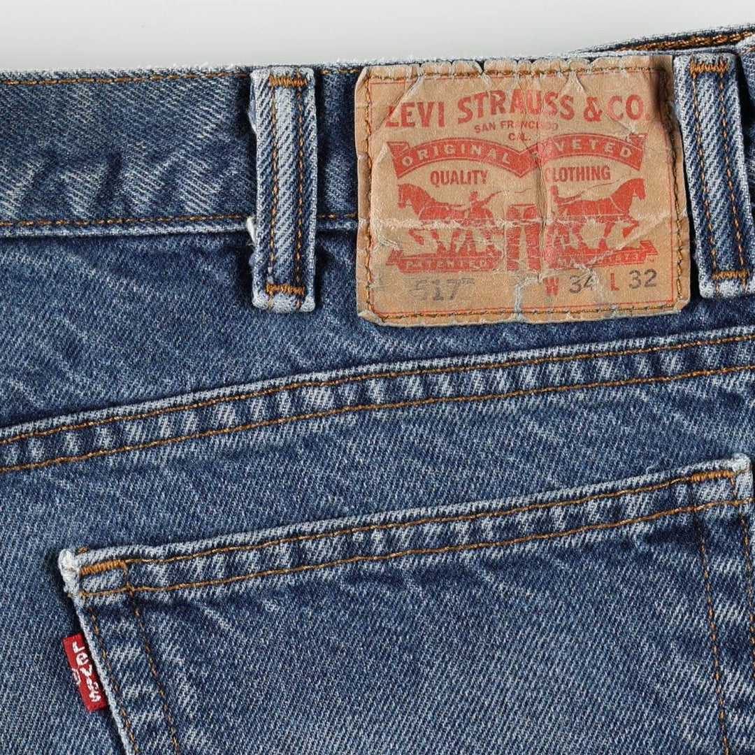 Levi's 517 Bootcut Denim Pants for Men, Size W34 cotton blue type Vintage Second Hand