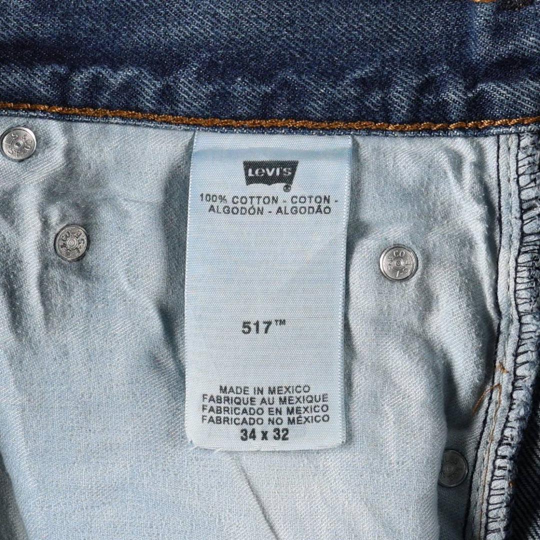 Levi's 517 Bootcut Denim Pants for Men, Size W34 cotton blue type Vintage Second Hand