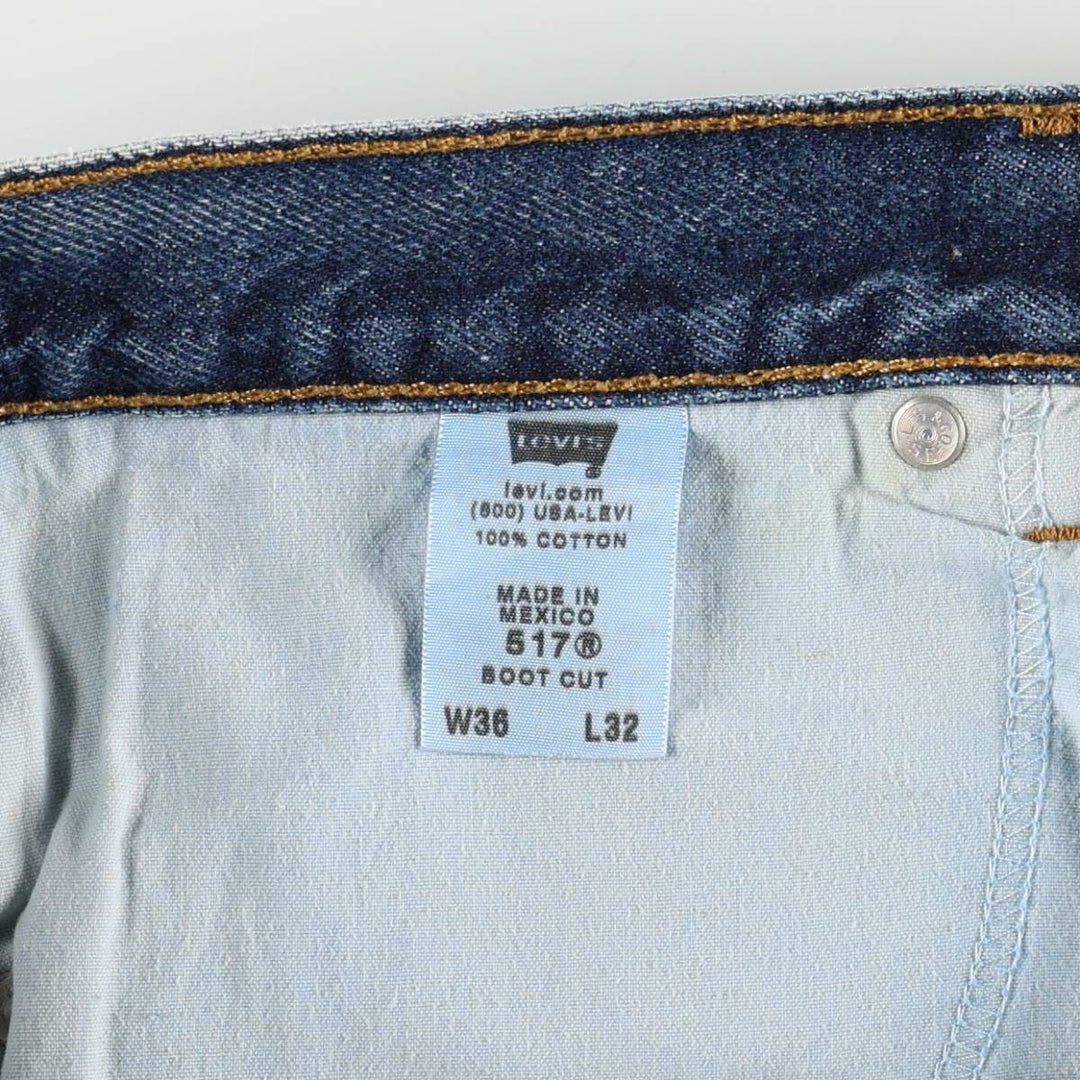 Levi's 517 Boot Cut Denim Pants, Men's, Size 36 cotton blue type Vintage Second Hand