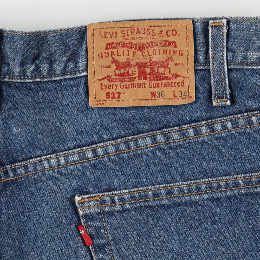 90'S Levi's 517-0216 Bootcut Denim Pants, Men's Size W36 (approx.), Vintage cotton blue type Vintage Second Hand