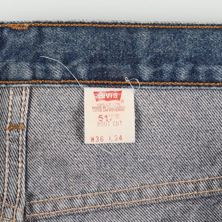 90'S Levi's 517-0216 Bootcut Denim Pants, Men's Size W36 (approx.), Vintage cotton blue type Vintage Second Hand