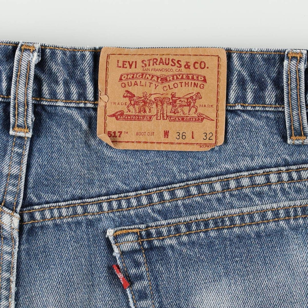 Levi's 517 BOOT CUT bootcut denim pants, made in Canada, men's size W36 (approx.). cotton blue type Vintage Second Hand
