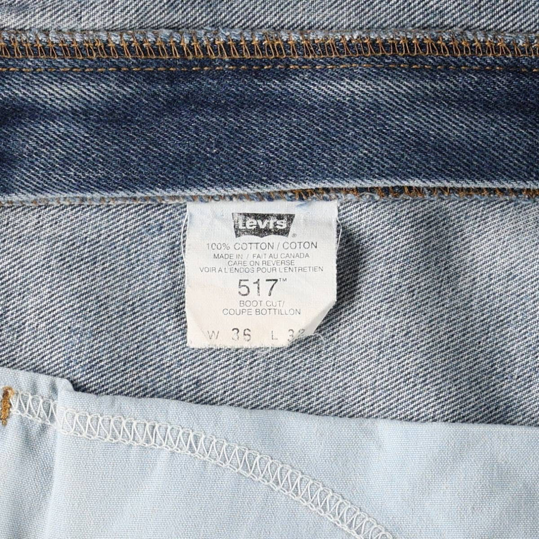 Levi's 517 BOOT CUT bootcut denim pants, made in Canada, men's size W36 (approx.). cotton blue type Vintage Second Hand