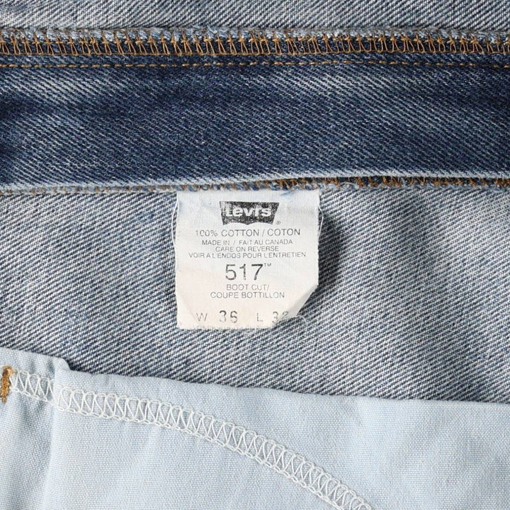 Levi's 517 BOOT CUT bootcut denim pants, made in Canada, men's size W36 (approx.). cotton blue type Vintage Second Hand