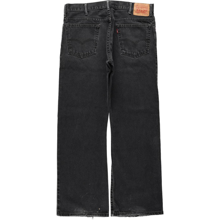 Levi's 517 Black Denim Bootcut Jeans, W36 L30 (Men's equivalent to W36) unclear black type Vintage Second Hand