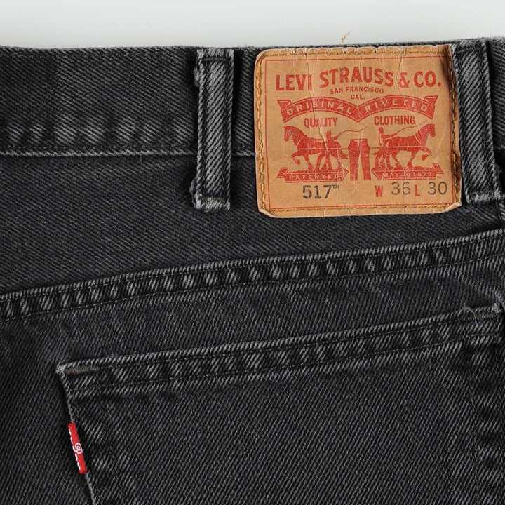 Levi's 517 Black Denim Bootcut Jeans, W36 L30 (Men's equivalent to W36) unclear black type Vintage Second Hand