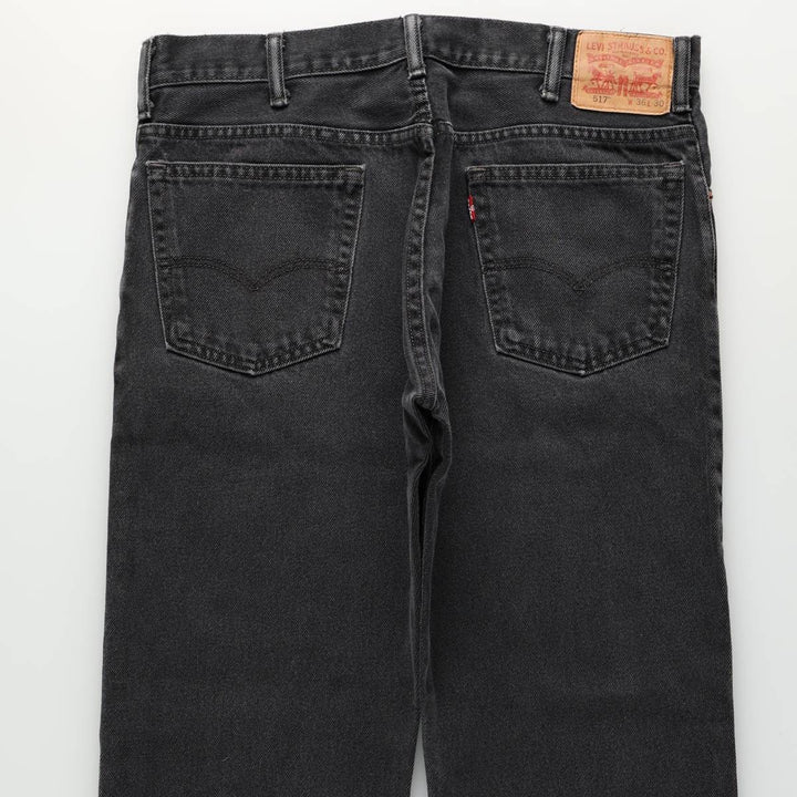 Levi's 517 Black Denim Bootcut Jeans, W36 L30 (Men's equivalent to W36) unclear black type Vintage Second Hand