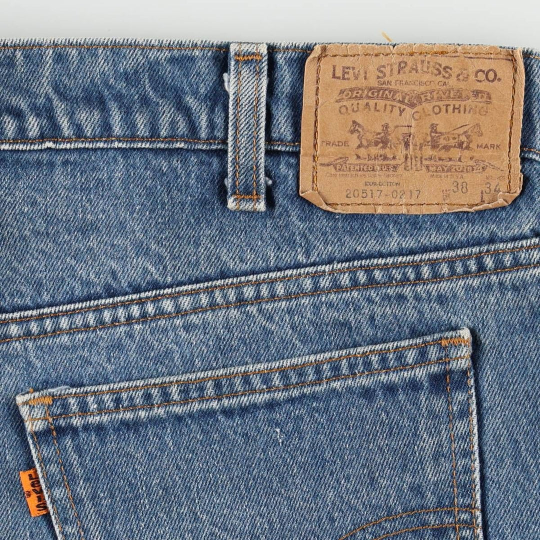 80s-90'S Levi's 20517-0217 Orange Tab Bootcut Denim Pants, Made in USA, Men's Size W37 (approx.), Vintage cotton blue type Vintage Second Hand