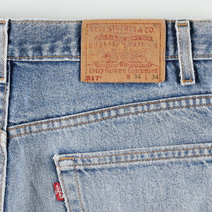 1990'S Levi's 517-0217 Bootcut Denim Pants, Made in USA, Men's Size W34 (approx.), Vintage unclear blue type Vintage Second Hand