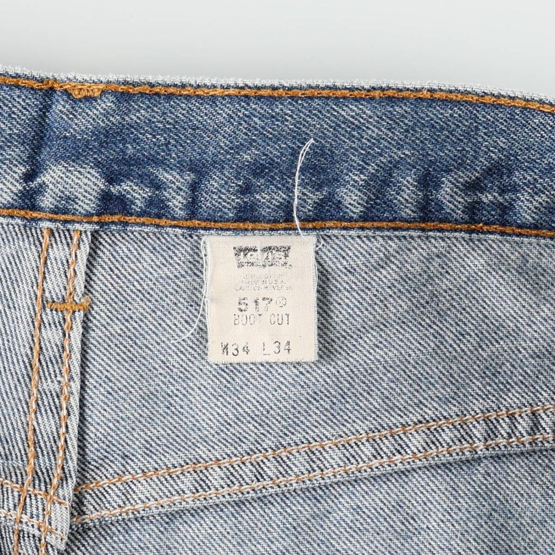 1990'S Levi's 517-0217 Bootcut Denim Pants, Made in USA, Men's Size W34 (approx.), Vintage unclear blue type Vintage Second Hand