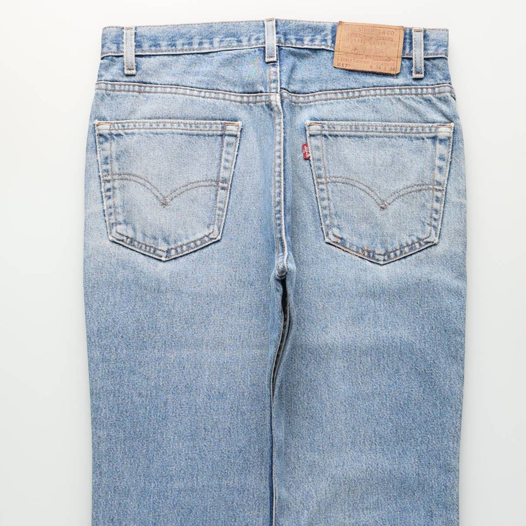 1990'S Levi's 517-0217 Bootcut Denim Pants, Made in USA, Men's Size W34 (approx.), Vintage unclear blue type Vintage Second Hand