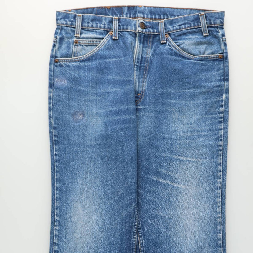~1980'S Levi's 20517-0217 Orange Tab Bootcut Denim Pants, Made in USA, Men's W36 (approx.), Vintage cotton blue type Vintage Second Hand