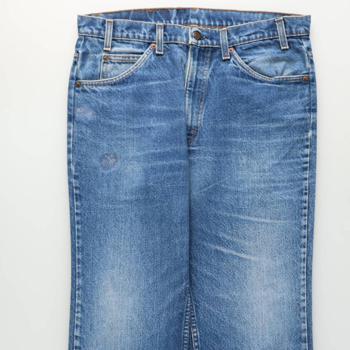~1980'S Levi's 20517-0217 Orange Tab Bootcut Denim Pants, Made in USA, Men's W36 (approx.), Vintage cotton blue type Vintage Second Hand