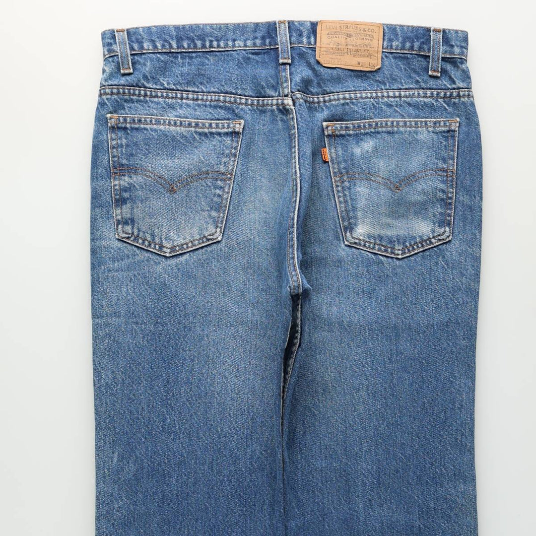 ~1980'S Levi's 20517-0217 Orange Tab Bootcut Denim Pants, Made in USA, Men's W36 (approx.), Vintage cotton blue type Vintage Second Hand