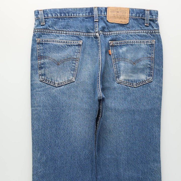 ~1980'S Levi's 20517-0217 Orange Tab Bootcut Denim Pants, Made in USA, Men's W36 (approx.), Vintage cotton blue type Vintage Second Hand