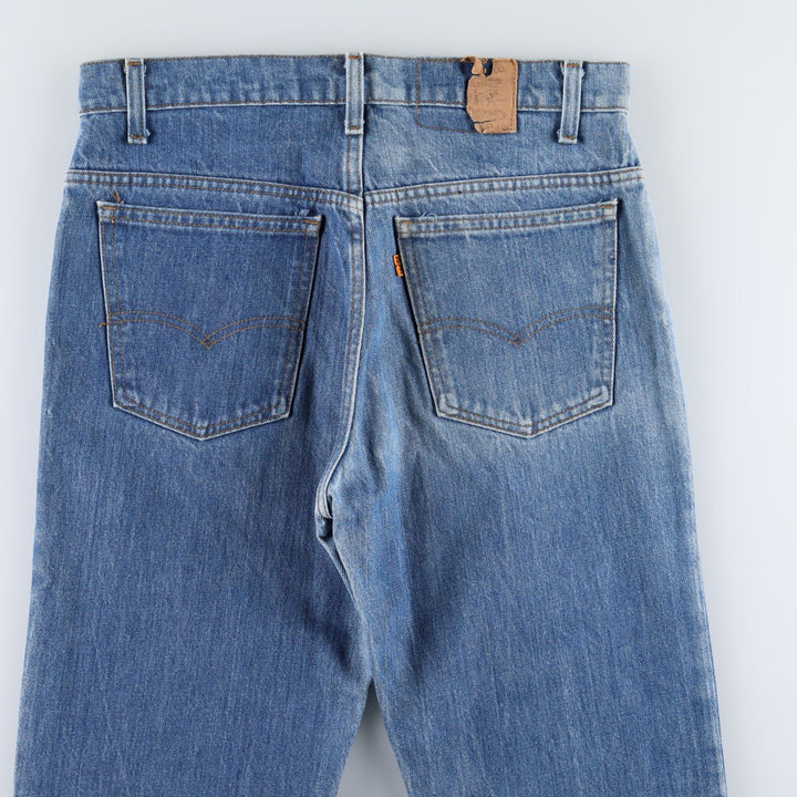 1980'S Levi's Orange Tab Bootcut Denim Pants, Made in USA, Men's Size W33 (approx.), Vintage Orange Tab unclear blue type Vintage Second Hand