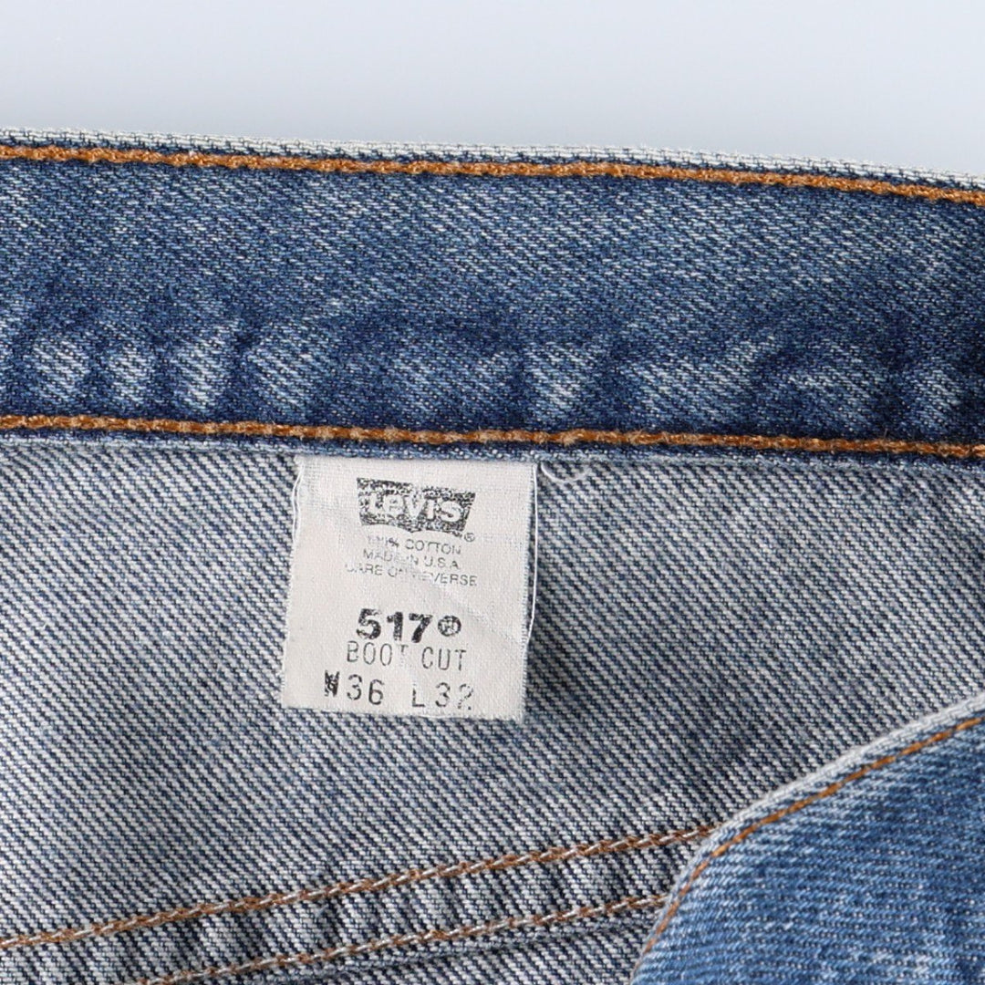 2000'S Levi's 20517 0217 Bootcut Denim Pants, Made in USA, Men's W35 (approx.) cotton blue type Vintage Second Hand