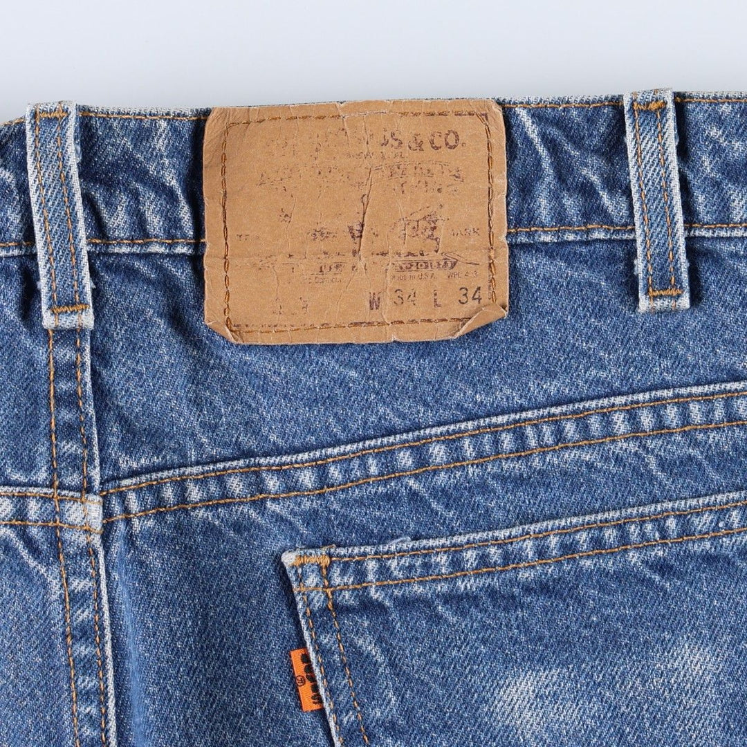 90'S Levi's 20517-0217 Orange Tab Bootcut Denim Pants Made in USA Men's W34 Vintage unclear blue type Vintage Second Hand
