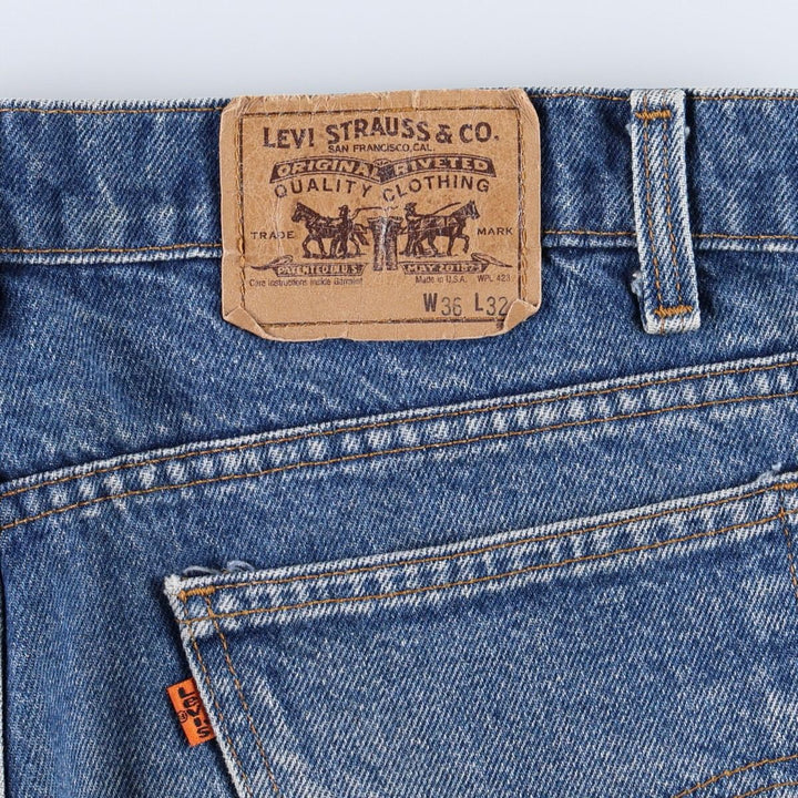 90'S Levi's 40517-0215 Orange Tab Bootcut Denim Pants Made in USA Men's W34 Vintage cotton blue type Vintage Second Hand