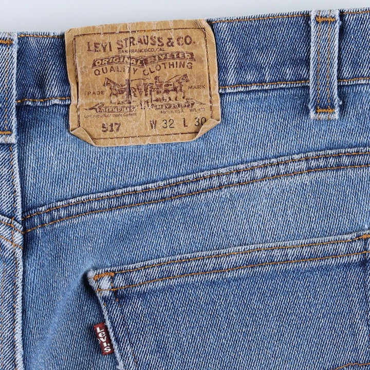 1990'S Levi's 517 Bootcut Denim Pants, Made in USA, Men's Size W31 (approx.), Vintage unclear blue type Vintage Second Hand