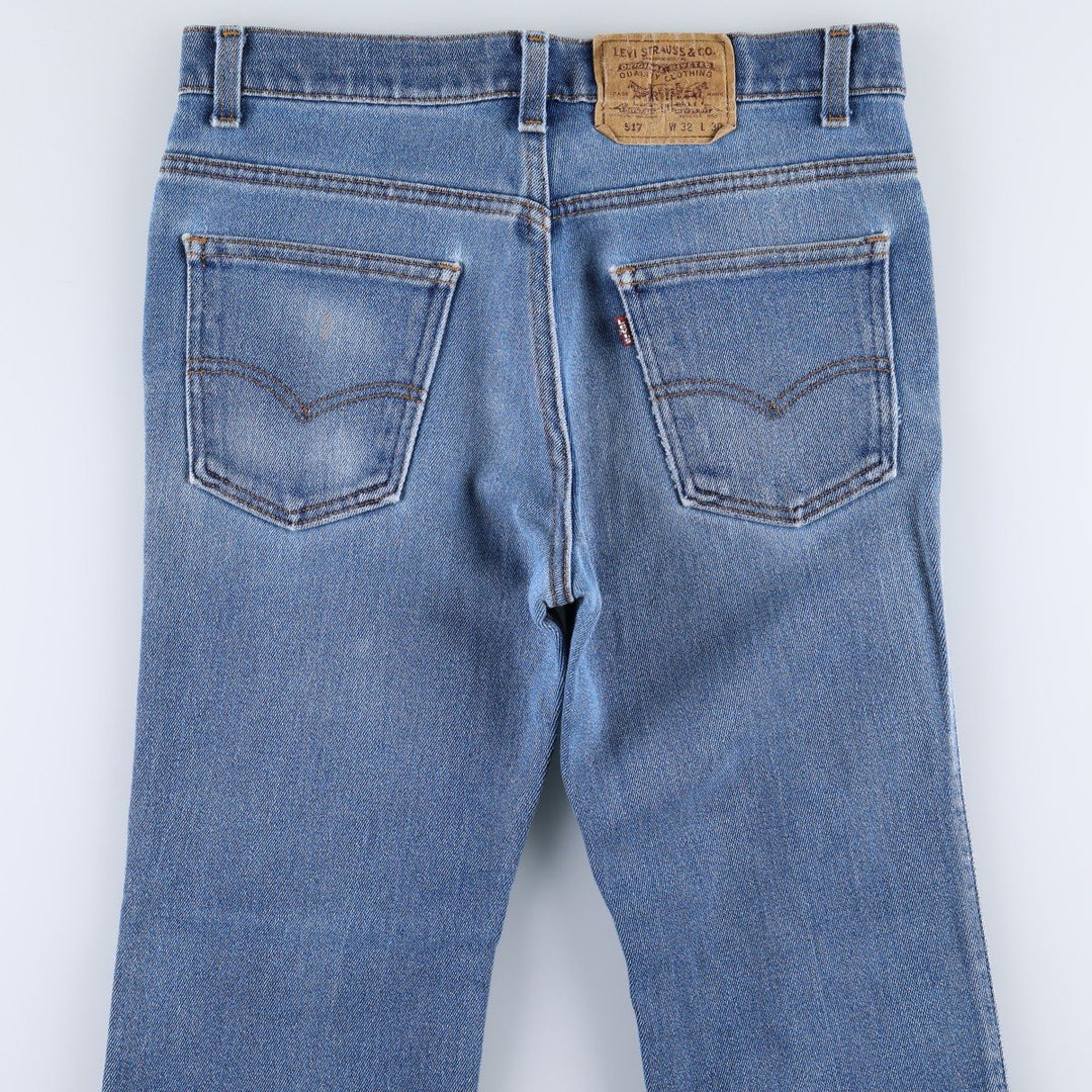 1990'S Levi's 517 Bootcut Denim Pants, Made in USA, Men's Size W31 (approx.), Vintage unclear blue type Vintage Second Hand