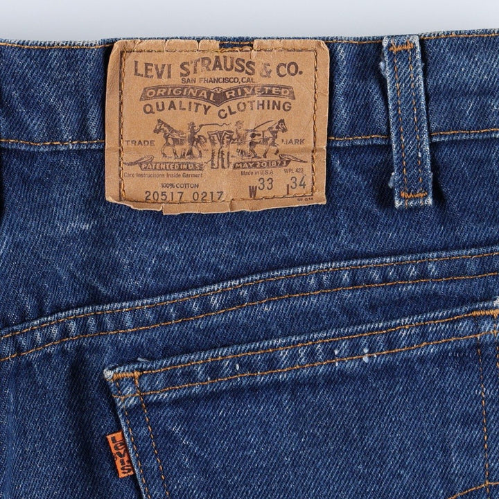 ~90'S Levi's 20517-0217 Orange Tab Bootcut Denim Pants, Made in USA, Men's W32 (approx.), Vintage cotton blue type Vintage Second Hand